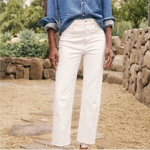 High-Rise Straight Ivory White Women's Jeans